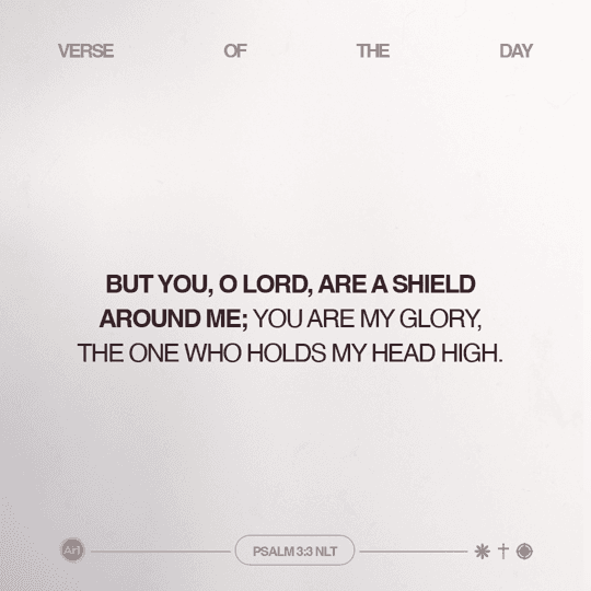 But You, O LORD, are a shield around me; You are my glory, the One who holds my head high.
