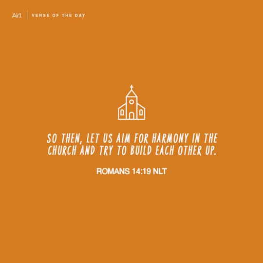 So then, let us aim for harmony in the church and try to build each other up.