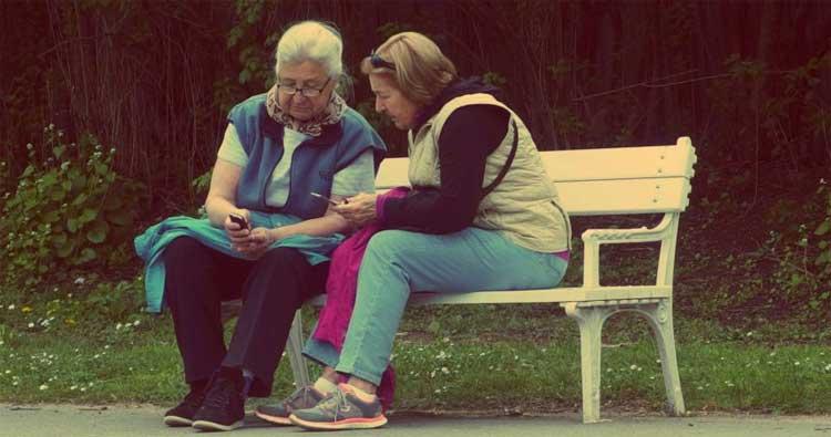 Senior Citizens Using Phone