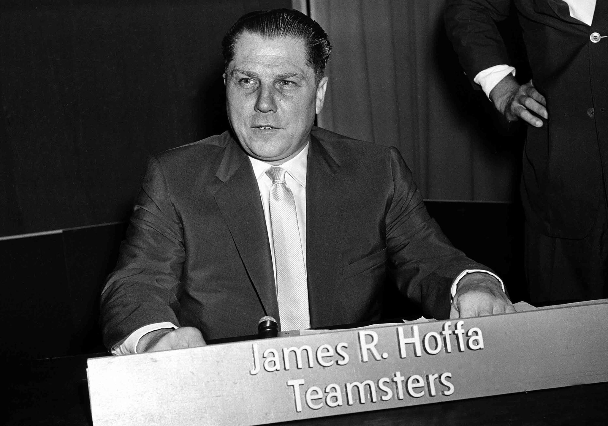 This photo shows Teamsters Union president Jimmy Hoffa in Washington on July 26, 1959.