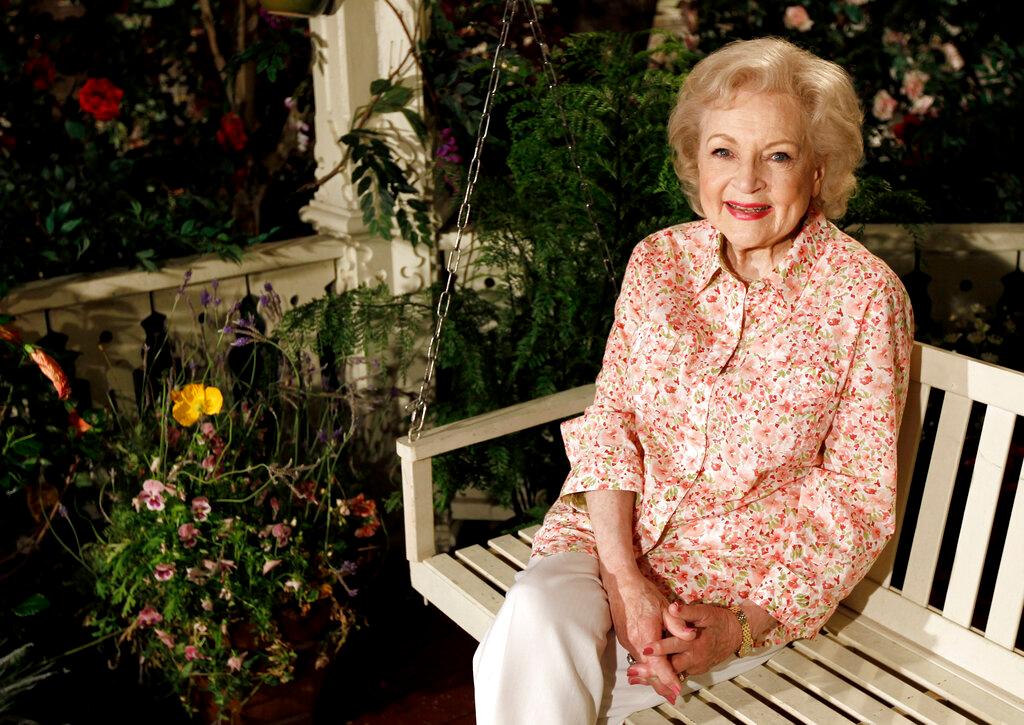 Actress Betty White poses for a portrait on the set of the television show "Hot in Cleveland" in Studio City section of Los Angeles on Wednesday, June 9, 2010. Betty White, whose saucy, up-for-anything charm made her a television mainstay for more than 60 years, has died. She was 99.