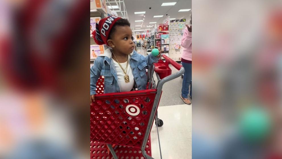 Tamia White recorded her son saying hello to everyone he passed in a store